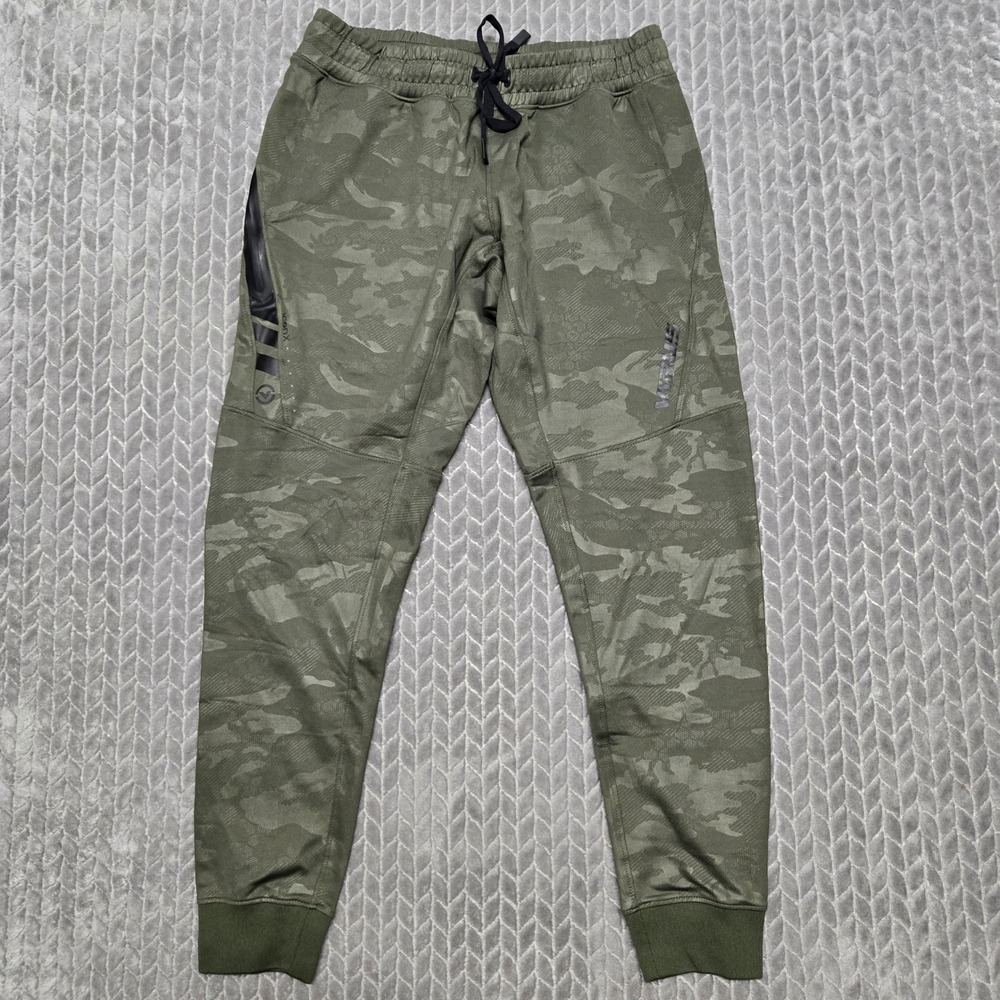 Virus IconX Mens Camo Joggers Olive Green Training Pants Small Camouflage